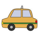 タクシーのイラストの簡単な書き方は 手書きで描くなら?