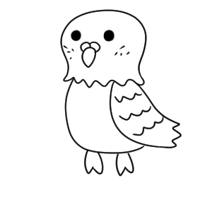 手書き ゆるい インコ イラスト かわいい