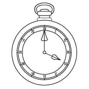 アリス 時計 イラスト 簡単